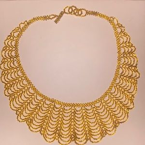 Hand beaded gold Collar necklace